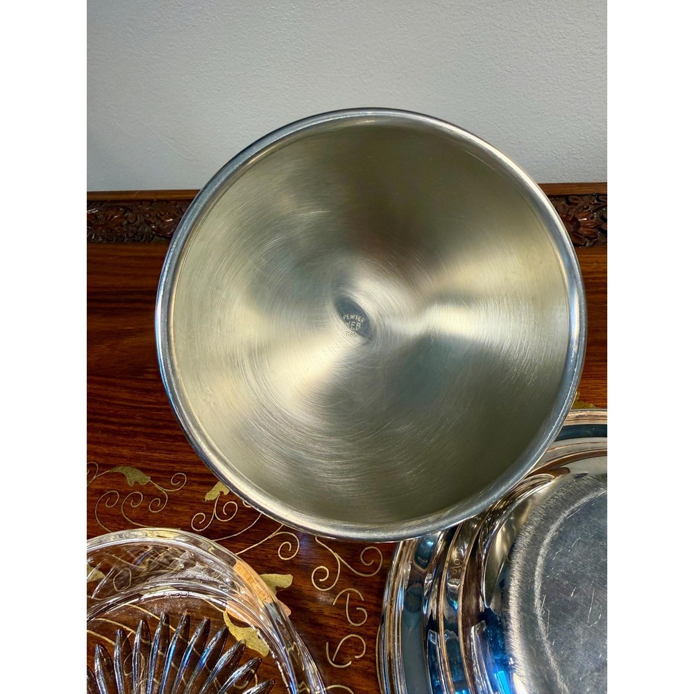 Vintage Silverplate Butter Dish with Glass Insert • Covered Butter Server - Picture 11 of 16